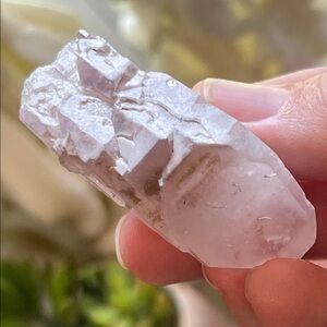 Raw pink lithium Quartz Crystal